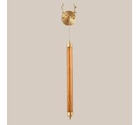 HJLJKG Wood Linear Led Light for Bedside, Vintage 8W Wooden Lamp with Adjustable Hanging Wire, Living Room Bedroom Long Strip Wall Lamps,3 Color Mode