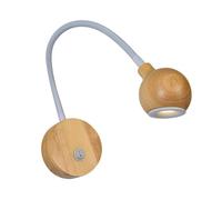 HJLJKG Wood Reading Lights with On Off Switch,Creative Wall Lamp 3W Bedside ng Gooseneck Light Flexible Desk Lamp Led Wall Light Interior Once Book Light Bedroom Office(White)