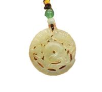 HJLJKG Xiuyan jade Safe lock Sweater Chain wild Necklace Pendant jade Ornaments Female fresh Hanging Chain