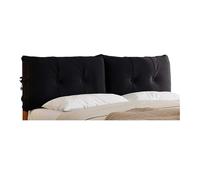 HJLKDYM Almohada para Cabecero, Cabecero Tapizado De Pared, Gran Cojín con Correas Desmontables, Respaldo Lavable, Bolsillo para Teléfono, Soporte para La Posición(Black,160x60x12cm)