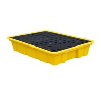 HJLKDYM Plataforma Contención Derrames, Palet Modular Contención Derrames Drenaje Plataforma Derrames 2 Bidones Compartimentos Montacargas(49x35x9cm)