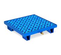 HJLKDYM Plataforma Metálica Antiderrames para Garaje De Almacén, Palets Antideslizantes Grandes con Salida De Drenaje, Bandeja De Contención(Blue-65x65x15cm)