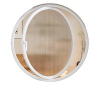 HJLKDYM Ventana Abatible Giratoria, La Ventana Circular Puede Girar 360 ° Ventanas Ventilación Iluminación Aleación Aluminio, Adecuado para Baño, Dormitorio, Sala Estar.(White-Changhong Glass,70cm)