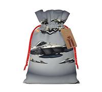 HJLUUFT Aircraft Fighter Jets - Bolsa de arpillera con cordones y etiqueta de regalo, para bodas, fiestas de Navidad