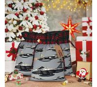 HJLUUFT Aircraft Fighter Jets - Bolsas de Navidad impresas para regalos de compañeros de trabajo, bolsas de regalo de arpillera con cordón