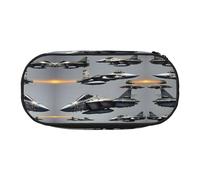 HJLUUFT Aircraft Fighter Jets - Estuche para lápices, simple, resistente, multifuncional, organizador de papelería de oficina