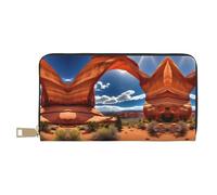 HJLUUFT Arches National Park - Cartera para mujer con estilo estándar, delgada y tarjetero, piel sintética y cremallera de metal segura, Blanco, Talla única, Classic