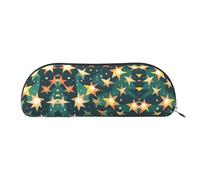 HJLUUFT Atomic Stars - Bolsa de almacenamiento semicircular con estampado retro de estrellas, elegante estuche para lápices y bolsa de maquillaje ligera adecuada para la oficina, la vida y los viajes