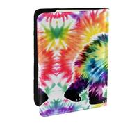 HJLUUFT Bear Dancing - Funda de piel con estampado de teñido anudado para pasaporte, funda para pasaporte con tarjetero de crédito para mujeres y hombres, identificación familiar, viajes, Black, Talla