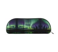 HJLUUFT Bolsa de almacenamiento semicircular Dark Northern Lights: elegante estuche para lápices y bolsa de maquillaje ligera adecuada para la oficina, la vida y los viajes