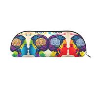 HJLUUFT Bolsa de almacenamiento semicircular para cerebro izquierdo y derecho, elegante estuche y bolsa de maquillaje ligera adecuada para la oficina, la vida y los viajes