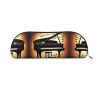 HJLUUFT Bolsa de almacenamiento semicircular para violín y notas musicales, elegante estuche para lápices y bolsa de maquillaje ligera adecuada para la oficina, la vida y los viajes, Silver, Talla