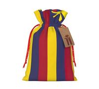 HJLUUFT Bolsa de arpillera con estampado de bandera del Reino de Hawaii, bolsa de regalo de Navidad con cordones y etiqueta de regalo, regalos de boda y fiesta de Navidad