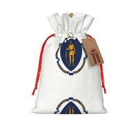 HJLUUFT Bolsa de lino de arpillera con estampado de bandera del estado de Massachusetts, regalos de fiesta de Navidad, bolsa de regalo para regalos, varios tamaños (S, M)