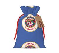 HJLUUFT Bolsa de lino de arpillera con estampado de bandera del estado de Minnesota, regalos de fiesta de Navidad, bolsa de regalo para regalos, varios tamaños (S, M)