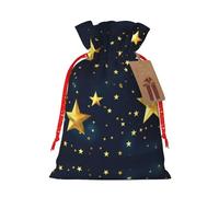 HJLUUFT Bolsa de lino de arpillera con estampado de estrellas orientales, regalos de fiesta de Navidad, bolsa de regalo para regalos, varios tamaños (S, M)