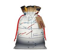 HJLUUFT Bolsa de lino de arpillera con estampado de fórmula matemática, regalos de fiesta de Navidad, bolsa de regalo para regalos, varios tamaños (S, M)