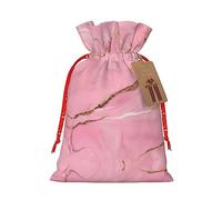 HJLUUFT Bolsa de lino de arpillera con estampado de mármol rosa, regalos de fiesta de Navidad, bolsa de regalo para regalos, varios tamaños (S, M)