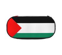 HJLUUFT Bolsa de maquillaje con estampado de bandera de Palestina, bolsa de cosméticos Kawaii, bolsa organizadora con cremallera, Black, Talla única, Bonito