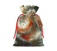 HJLUUFT Bolsa de regalo de arpillera de lujo con cierre de cordón, perfecta para cumpleaños, Navidad y fiestas, dragón blanco