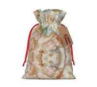 HJLUUFT Bolsa de regalo de Navidad con estampado de mármol dorado con cordones y etiqueta de regalo, bolsa de arpillera, regalos de boda y fiesta de Navidad