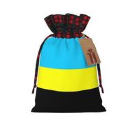 HJLUUFT Bolsas de Navidad con estampado de bandera del Sultanato de Buronga, para regalos de compañeros de trabajo, bolsas de regalo de arpillera con cordón