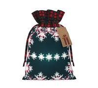 HJLUUFT Bolsas de Navidad con estampado de Feliz Navidad para regalos de compañeros de trabajo, bolsas de regalo de arpillera con cordón