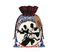 HJLUUFT Bolsas de regalo de arpillera con diseño de taekwondo con cordón para regalos de compañeros de trabajo