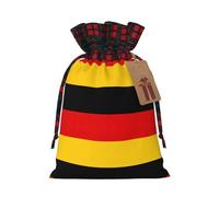 HJLUUFT Bolsas de regalo de arpillera con estampado de bandera alemana, con cordón de ajuste, bolsas de Navidad para regalos de compañeros de trabajo