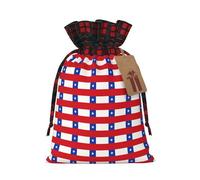 HJLUUFT Bolsas de regalo de arpillera con estampado de bandera de Chile con cordón para regalos de compañeros de trabajo