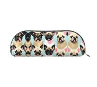 HJLUUFT Bonita bolsa de almacenamiento semicircular con diseño de pug de chihuahua, elegante estuche y bolsa de maquillaje ligera adecuada para la oficina, la vida y los viajes