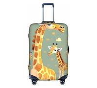 HJLUUFT Bonita funda de equipaje con diseño de jirafas de dibujos animados salvajes, protege y personaliza tu maleta con funda aprobada por la TSA, fundas de maleta para equipaje, Blanco, XL