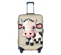 HJLUUFT Bonita funda protectora para equipaje de vaca blanca, protector de maleta aprobado por la TSA, diseño personalizado para una fácil identificación, Blanco, L