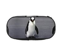 HJLUUFT Bonito estuche con estampado de pingüino, simple, resistente, multifuncional, organizador de papelería de oficina