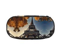 HJLUUFT Bonito estuche de lápices con estampado de la Torre Eiffel de París, simple y resistente, multifuncional, organizador de suministros de oficina, Negro , talla única, Lindo