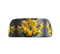 HJLUUFT Bouquet of Narcisos Premium Cruz Cuero Estuche para lápices y neceser de maquillaje - Almacenamiento versátil para bolígrafos, cosméticos y más, plata, talla única, Arte