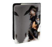 HJLUUFT Cartera de cuero con estampado de raza de perro para hombres y mujeres, funda para pasaporte, funda para pasaporte de viaje para la familia, Black, Talla única