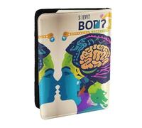 HJLUUFT Cartera de cuero para pasaporte con impresión de ventaja de cerebro izquierdo y derecho para hombres y mujeres, funda para pasaporte de viaje para la familia, Black, Talla única