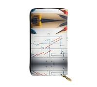 HJLUUFT Cartera para mujer con fórmula matemática, elegante cartera de piel sintética, cremallera de metal, delgada y compacta, cartera de mano para mujer, Negro -, Talla única, Classic