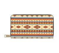 HJLUUFT Cartera para mujer de Native American, diseño delgado y minimalista, ideal para tarjetas de crédito y dinero en efectivo, piel sintética, cremallera de metal, Blanco, Talla única, Classic