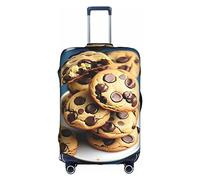 HJLUUFT Cookies Food Chocolate Chips Biscuits Funda protectora para equipaje, aprobado por la TSA, diseño personalizado para una fácil identificación, Blanco, L