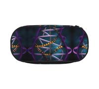 HJLUUFT DNA Chain - Bolsa de maquillaje con impresión fotográfica, bolsa organizadora con cremallera
