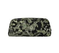 HJLUUFT Dollar Sign Money - Caja de lápices de cuero de grano cruzado y bolsa de maquillaje, almacenamiento versátil para bolígrafos, cosméticos y más