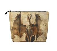 HJLUUFT Dragons from the archives - Bolsas de maquillaje de viaje, organizador de cosméticos, bolsa de maquillaje de gran capacidad, bolsa de aseo para mujer, color negro, talla única, Black, Talla
