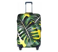HJLUUFT Elegante funda de equipaje con diseño de hojas de plátano tropical. Protege y personaliza tu maleta con funda aprobada por la TSA, fundas de maleta para equipaje, Blanco, M