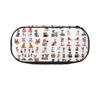 HJLUUFT Estuche de lápices con diseño chihuahua carlin simple y resistente, multifuncional, organizador de papelería de oficina, Negro , talla única, Lindo