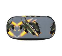 HJLUUFT Estuche de lápices con impresión Jet Fighters - Simple y resistente - Multifuncional - Organizador de escritorio, Negro , talla única, Lindo