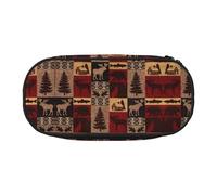 HJLUUFT Estuche de lápices simple y resistente con estampado de peces y osos Lodge Bear, Negro , talla única, Lindo
