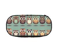 HJLUUFT Estuche para lápices con diseño de búhos de dibujos animados, simple, resistente, multifuncional, organizador de papelería de oficina