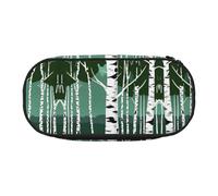 HJLUUFT Estuche para lápices con estampado de árboles de abedul, simple, resistente, multifuncional, organizador de papelería de oficina